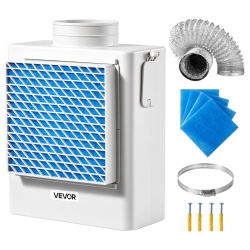 VEVOR 3-In-1 Indoor Dryer Vent Kit, Premium Abs Material Fits 4 Inch Exhaust Port, Smart Overheating Reminder Exhaust Hood & Multi-Layer Purification
