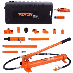 VEVOR 12 Ton Porta Power Kit, Hydraulic Ram \w Pump \w 4.6 Ft/1.4 M Oil Hose, Portable Hydraulic Jack \w Storage Case for Automotive, Garage, Farm
