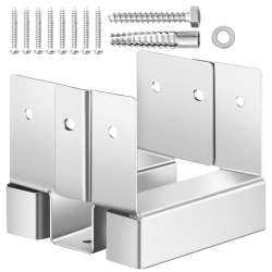 VEVOR 4X4 Post Base 10 PCs, Inner Size 3.53X3.56Inch/89.6X90.5MM Concrete Post Anchor, Heavy-Duty Zinc-Plated Carbon Steel Posts Brackets \w 1 Inch