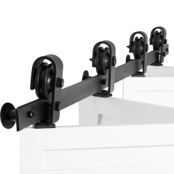 VEVOR 64" Bi-Folding Sliding Barn Door Hardware Track Kit, Top Mount Track Kit, Slide Smoothly & Quietly, Heavy Duty, Suitable for Four 15" Closet