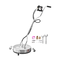 VEVOR 20" Pressure Washer Surface Cleaner, Stainless Steel Attachments \w 4-Wheel, 4500 Max Psi, 3/8 Quick Connector, 2 Spray Nozzles, Dual Handle