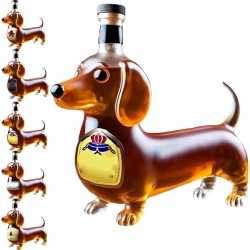 CHSSHA00 Dachshund Dog Whiskey Bottle, Whiskey Decanter, Dachshund Whiskey Bottle, Whiskeys Woof Decanter, Glass Dachshunds Statue Wine Decanters