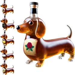 CHSSHA00 Dachshund Dog Whiskey Bottle, Whiskey Decanter, Dachshund Whiskey Bottle, Whiskeys Woof Decanter, Glass Dachshunds Statue Wine Decanters