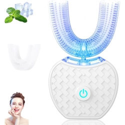 CHSSHA00 360° U-Shaped Sonic Electric Toothbrush – Food-Grade Silicone U-Head, 4 Modes (Power/clean/massage/whitening), Wireless Charging & Led