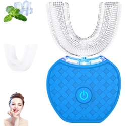 CHSSHA00 360° U-Shaped Sonic Electric Toothbrush – Food-Grade Silicone U-Head, 4 Modes (Power/clean/massage/whitening), Wireless Charging & Led