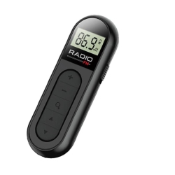 CHSSHA00 Radio Mini Pocket Fm Fm Radio Portable Mini Pocket Pocket Fm Radio Radio Receiver Headphone Display Lcd In Black