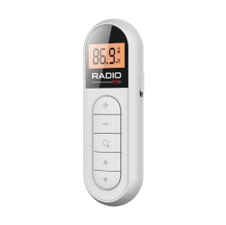 CHSSHA00 Radio Mini Pocket Fm Fm Radio Portable Mini Pocket Pocket Fm Radio Radio Receiver Headphone Display Lcd In White