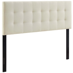 MODWAY Lily Upholstered Fabric Queen Headboard In In Ivory