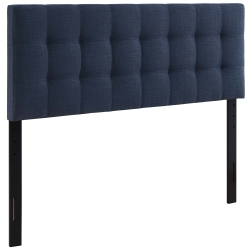 MODWAY Lily Upholstered Fabric King Headboard In In Navy