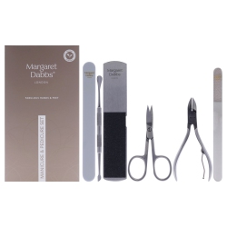 MARGARET DABBS Manicure And Pedicure Set By for Unisex - 6 PC Foot File, Crystal Nail File, Super Shiner Buffer, Cuticle Pusher, Nail Scissors