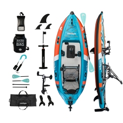 NAUTIQUA | Aruba | Deluxe Paddleboard Fishing Pedal Kayak | 1 Person | In Blue