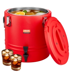 VEVOR 8 Gal/30.3L Insulated Beverage Dispenser, Thermal Hot And Cold Drink Server Dispenser \w Spigot, Food-Grade Cooler Jug \w 304 Stainless Steel