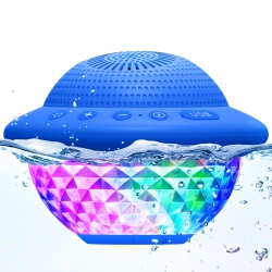 MYACUC Floating Pool Speaker \w Colorful Led Lights, Ipx7 Waterproof Hot Tub Bluetooth Speakers, Bluetooth 5.3 Portable Wireless Speaker for Shower