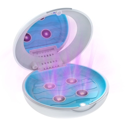 MYACUC Uvc Disinfectant Aligner Case With Vent Holes Mirror, Uv Light Denture Box Slim, Retainer Holder Box for Mouth Guard, Night Guard, Teeth Braces