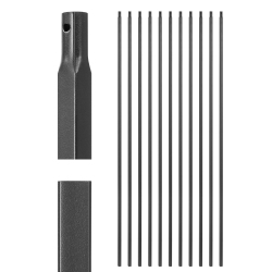 VEVOR 11 Pack Staircase Balusters, 44 Inch Durable Carbon Steel Stair Balusters, 0.5 Inch Indoor Square Metal Spindle Railing, Corrosion-Proof