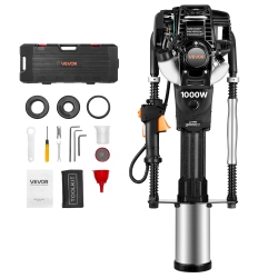 VEVOR 37.7Cc Gas Powered T Post Driver, 4-Stroke Engine Efficient Post Pounder \w 3 Piling Sleeves, Vibration-Reducing Handle, Heavy Duty Fence Pile