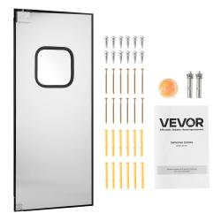 VEVOR 36"w X 84" Htraffic Swing Door, Single Panel, Stainless Steel Commercial Swinging Doors \w Hardware & Accessories, Ideal for Residential Use