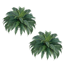 VEVOR 2 PCs Artificial Ferns, Natural Spread Diameter 43-47 Inch, Large Hanging Artificial Boston Ferns, Fake Plant Wall Decor \w 50 Branches, Faux
