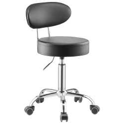 VEVOR 300Lbs Load Shop Stool \w Backrest, Pneumatic Garage Seat \w Wheels, Adjustable Roller Creeper Seat, 360° Padded Workshop Stool, for Garage