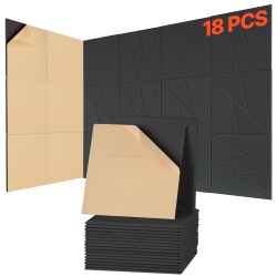 VEVOR 18 Pack Acoustic Panels \w Self Adhesive, 11.8X11.8X0.4 In Sound Proof Foam Panels, Polyester Fiber Soundproof Panels High Density, For