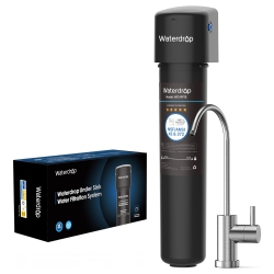 WATERDROP 15Ub Under Sink Water Filter, Under Sink Water Filtration System for 2 Years, Nsf/ansi 42 Certified