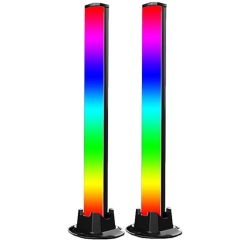 CHSSHA00 2-Piece RGB Music-Synced Voice-Controlled Mood Lights - Sound-Reactive Led Lights for PC Gaming Setups/car Interiors, Dynamic Lighting