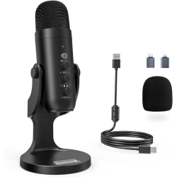 ZEALSOUND USB Condenser Microphone Kit – Plug & Play for PC, Mac, Ps4/ps5 Gain & Volume Control, Echo & Mute Buttons Ideal for Streaming
