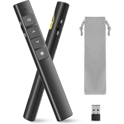 JANKE Wireless Presentation Clicker, 50M Range With Hyperlink & Volume Control for Powerpoint Slideshow