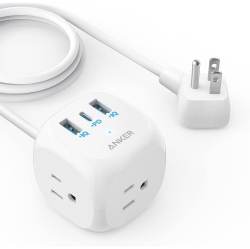 ANKER 321 USB-C Power Strip, 20W Fast Charging With 3 Outlets, USB Ports, 5 Ft Extension Cord – for Iphone 13/14, Home Office, Dorm, Cruise Travel –