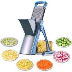 MYACUC Safe Adjustable Potato Slicer, Vegetable Chopper Food Slicer, Potato Chip Cutter, Veggie Salad Chopper Kitchen Chopping Artifact