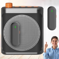 MYACUC Voice Amplifier Wireless Microphone for Teachers Classroom Yoga Meeting, Portable Bluetooth Speaker \w Clip-On Wireless Lavalier Lapel