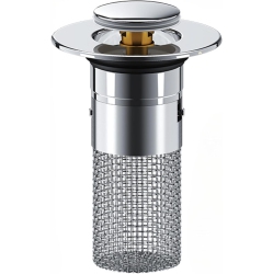 CHSSHA00 Universal Sink Basin Drain Filter \w Bounce Core Stainless Steel Mesh Anti-Clog Basket Easy Install & Clean Rust-Proof Abs & Copper, Fits