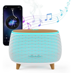MYACUC 2-In-1 Bluetooth Speaker & Ultrasonic Essential Oil Diffuser, Aromatherapy Diffuser Cool Mist Humidifier \w 7 Colors Light for Bedroom Hotel