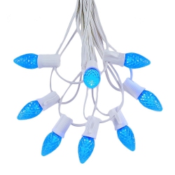 NOVELTY LIGHTS LLC Novelty Lights 25 Foot C7 Led Outdoor Lighting Patio Christmas String Lights Wire, 25 Bulbs In White