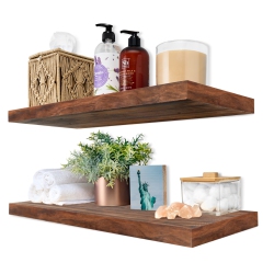 SORBUS 2 Pack 24" Solid Wood Floating Shelves - for Bathroom Decor, Books, Bedroom & Living Room