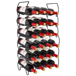 SORBUS 6-Tier Stackable Wine Rack - Perfect for Bar, Wine Cellar, Basement, Cabinet, Pantry, Etc - Hold 24 Bottles