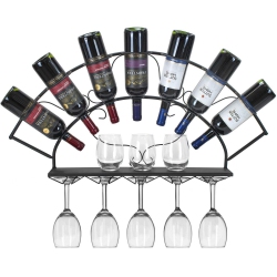 SORBUS 7-Bottle Wine & Stemware Wall Rack: Stylish Storage & Easy Access for Your Wine Essentials