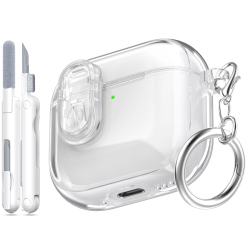 HLD for Airpods 4Th Generation Case Cover 2024, Military-Grade Shockproof, Soft Tpu Highly Transparent Anti-Yellowing for Airpods 4 Case \w Cleaning