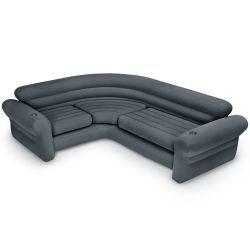 INTEX Inflatable Corner Living Room Air Mattress Sectional Sofa Couch In Gray