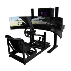 6 SIGMA SIM RACING Kids Karting Rig Turnkey - 6S Karting Rig, Moza R5 Bundle, 6S Custom PC, Msi 32Inch Monitor, Triple Monitor Stand