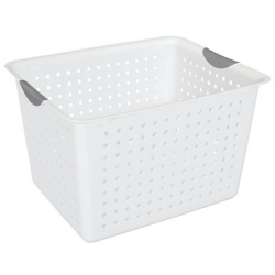 STERILITE Deep & Medium Ultra Plastic Storage Bin Organizer Basket Pair (6 Pack)