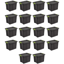 STERILITE Tuff1 Latching 18 Gallon Plastic Storage Container & Lid (18 Pack)