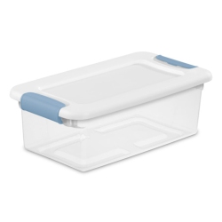 STERILITE Clear Plastic 6 Quart Storage Box Container With Latching Lid, 24 Pack