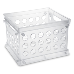 STERILITE Convenient Mini Square Small Storage Organizing Crate, Clear (24 Pack)
