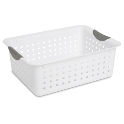 STERILITE Medium Ultra Plastic Storage Organizer Basket With Handles, (6 Pack)
