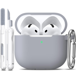 HLD for Airpods 4Th Generation Case Cover \w Cleaner Kit, Soft Silicone Casewith Keychain, Full Protective Case, Compatible \w Apple Latest Airpods