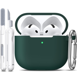 HLD for Airpods 4Th Generation Case Cover \w Cleaner Kit, Soft Skin Silicone Casewith Keychain, Full Protective Case Compatible \w Apple Latest
