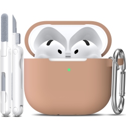 HLD for Airpods 4Th Generation Case Cover \w Cleaner Kit, Soft Skin Silicone Casewith Keychain, Full Protective Case, Compatible \w Apple Latest Airpods