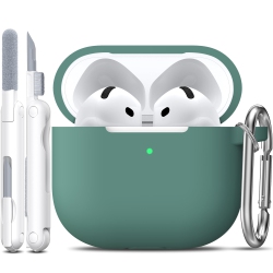 HLD for Airpods 4Th Generation Case Cover \w Cleaner Kit, Soft Skin Silicone Casewith Keychain, Full Protective, Compatible \w Apple Latest Airpods 4