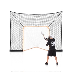 VEVOR 12X9 Ft Hockey And Lacrosse Goal Backstop, Lacrosse Net \w Extended Coverage, Quick Easy Setup Complete Accessories Training Net, Backyard